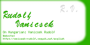rudolf vanicsek business card